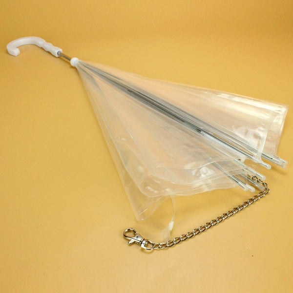 Hot Sale Cute Fashion Transparent Dog Puppy Pet Umbrella leash for small dog Outdoor Rain Travel Hiking pet products