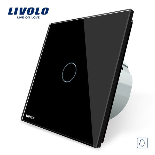 Livolo EU Standard, Door Bell Switch, Crystal Glass Switch Panel, 220~250V Touch Screen Door Bell Switch,VL-C701B-1/2/3/5