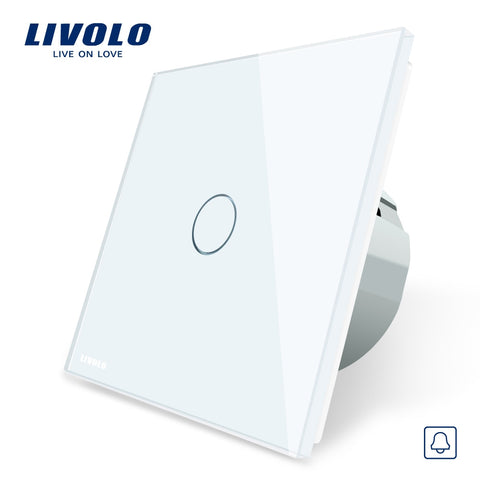 Livolo EU Standard, Door Bell Switch, Crystal Glass Switch Panel, 220~250V Touch Screen Door Bell Switch,VL-C701B-1/2/3/5