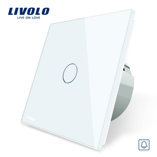 Livolo EU Standard, Door Bell Switch, Crystal Glass Switch Panel, 220~250V Touch Screen Door Bell Switch,VL-C701B-1/2/3/5