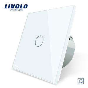 Livolo EU Standard, Door Bell Switch, Crystal Glass Switch Panel, 220~250V Touch Screen Door Bell Switch,VL-C701B-1/2/3/5