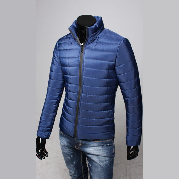 Men Cotton Stand Zipper Warm Winter Thick Coat Jacket