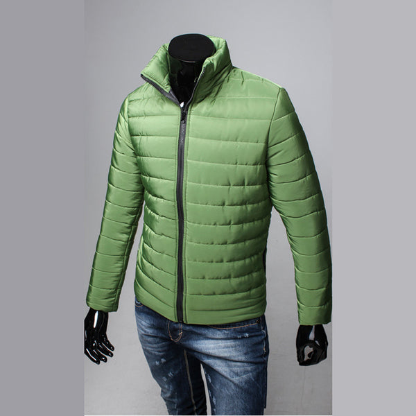 Men Cotton Stand Zipper Warm Winter Thick Coat Jacket