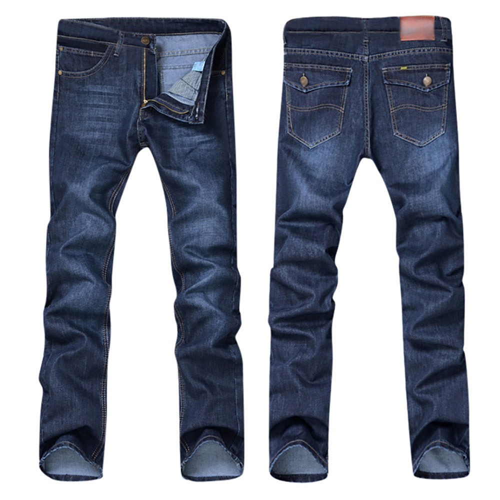 Men's Casual Autumn Denim Cotton Hip Hop Loose Work Long Trousers Jeans Pants