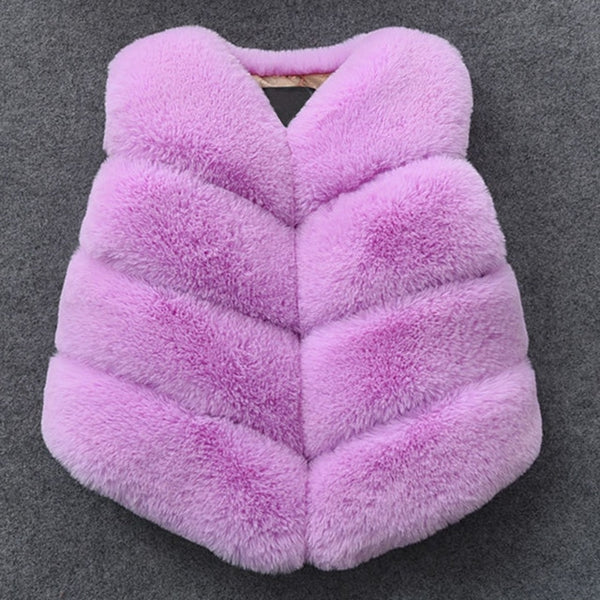 Bear Leader Girls Fur Outerwear 2018 New Autumn&Winter Fashion Thick Warm Faux Fur Environmentally Friendly ur Colorful Vest