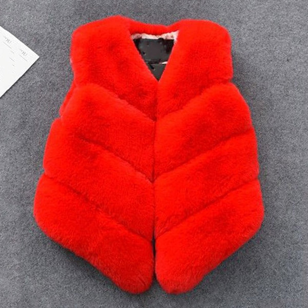 Bear Leader Girls Fur Outerwear 2018 New Autumn&Winter Fashion Thick Warm Faux Fur Environmentally Friendly ur Colorful Vest