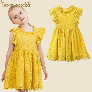 Bear Leader Girls Dress 2018 New Summer Brand Girls Clothes Lace And Ball Design Baby Girls Dress Party Dress For 3-7 Years